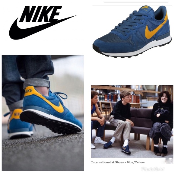 nike internationalist men's blue yellow